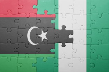 libya ve Nijerya ulusal bayrak ile bulmaca