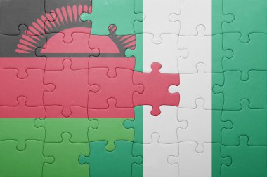 Malavi ve Nijerya ulusal bayrak ile bulmaca