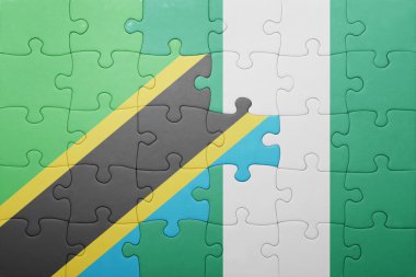 Tanzanya ve Nijerya ulusal bayrak ile bulmaca