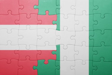 Avusturya ve Türkiye ulusal bayrak ile bulmaca