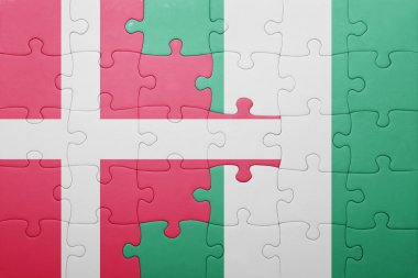 Danimarka ve Türkiye ulusal bayrak ile bulmaca