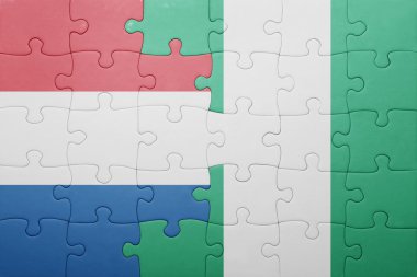 Hollanda ve Nijerya ulusal bayrak ile bulmaca