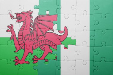 Nijerya ve Galler Ulusal bayrak ile bulmaca