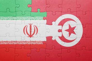 Tunus ve iran ulusal bayrak ile bulmaca