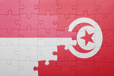Tunus ve Endonezya ulusal bayrak ile bulmaca