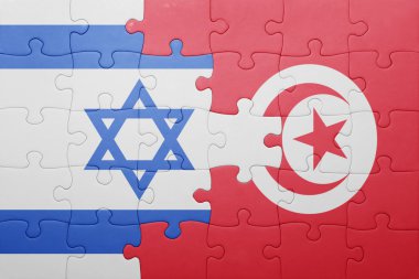 Tunus ve İsrail ulusal bayrak ile bulmaca