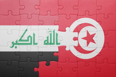 Tunus ve Irak Ulusal bayrak ile bulmaca