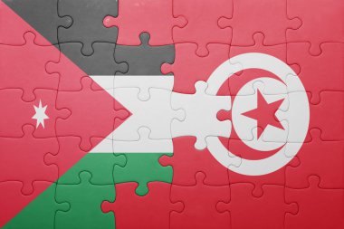 Tunus ve Ürdün ulusal bayrak ile bulmaca
