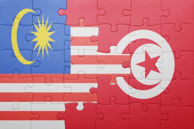 Tunus ve Malezya ulusal bayrak ile bulmaca