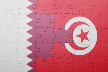 Tunus ve Katar ulusal bayrak ile bulmaca