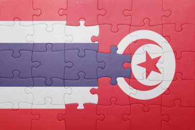 Tunus ve Tayland ulusal bayrak ile bulmaca