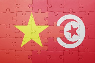 Tunus ve vietnam ulusal bayrak ile bulmaca