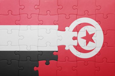 Tunus ve yemen ulusal bayrak ile bulmaca