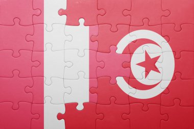 Tunus ve peru ulusal bayrak ile bulmaca
