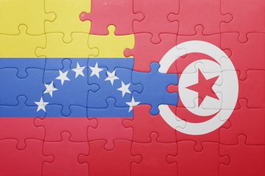 Tunus ve venezuela ulusal bayrak ile bulmaca