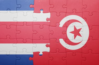 Tunus ve Kosta Rika ulusal bayrak ile bulmaca