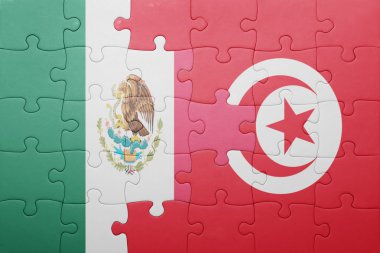 Tunus ve Meksika ulusal bayrak ile bulmaca