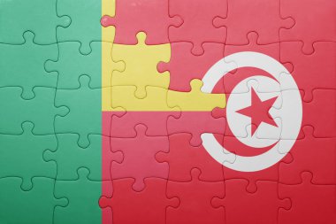 Tunus ve benin ulusal bayrak ile bulmaca