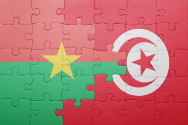 Tunus ve burkina faso ulusal bayrak ile bulmaca