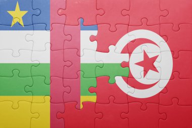 Tunus ve Orta Afrika Cumhuriyeti ulusal bayrak ile bulmaca