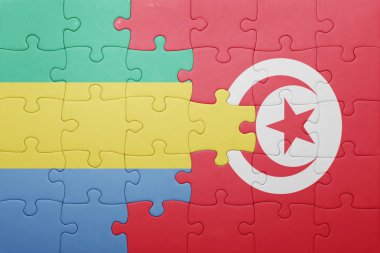 Tunus ve gabon ulusal bayrak ile bulmaca