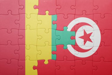 Tunus ve Gine ulusal bayrak ile bulmaca
