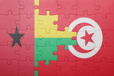 Bulmaca ile Tunus ve Gine bayrağı Ulusal bissau