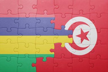 Tunus ve Türkiye ulusal bayrak ile bulmaca