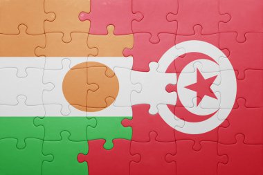 Tunus ve Nijer ulusal bayrak ile bulmaca