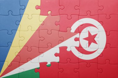 Tunus ve Seyşeller ulusal bayrak ile bulmaca