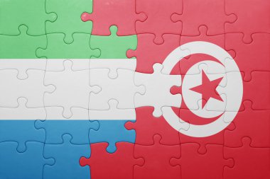 Tunus ve sierra leone ulusal bayrak ile bulmaca