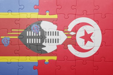 Tunus ve Svaziland ulusal bayrak ile bulmaca