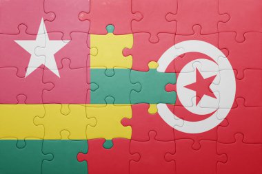 Tunus ve togo ulusal bayrak ile bulmaca