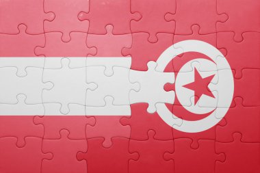 Tunus ve Avusturya ulusal bayrak ile bulmaca