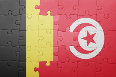Tunus ve Belçika Ulusal bayrak ile bulmaca