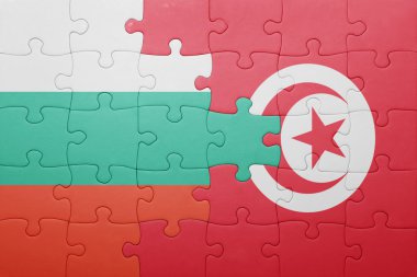 Tunus ve Bulgaristan Ulusal bayrak ile bulmaca