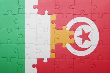 Tunus ve İrlanda ulusal bayrak ile bulmaca