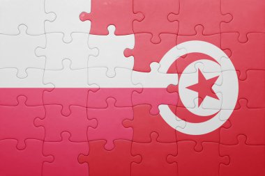 Tunus ve Polonya ulusal bayrak ile bulmaca