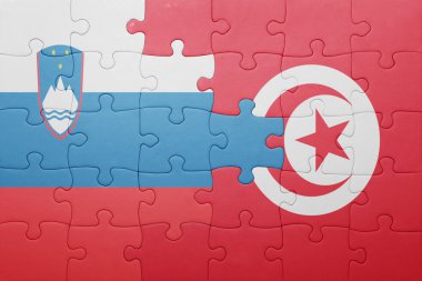 Tunus ve Slovenya ulusal bayrak ile bulmaca