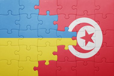 Tunus ve Ukrayna ulusal bayrak ile bulmaca