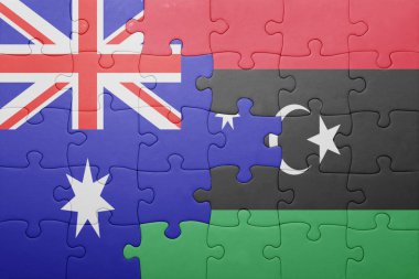 Avustralya ve libya ulusal bayrak ile bulmaca