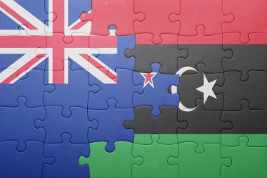 Yeni Zelanda ve libya ulusal bayrak ile bulmaca