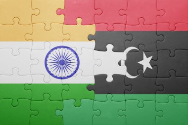 Hindistan ve libya ulusal bayrak ile bulmaca