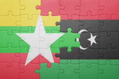myanmar ve libya ulusal bayrak ile bulmaca