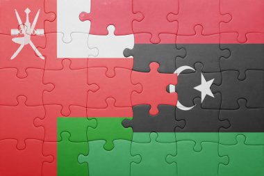 Umman ve libya ulusal bayrak ile bulmaca