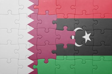Katar ve libya ulusal bayrak ile bulmaca