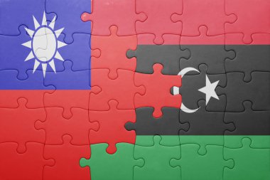 Tayvan ve libya ulusal bayrak ile bulmaca