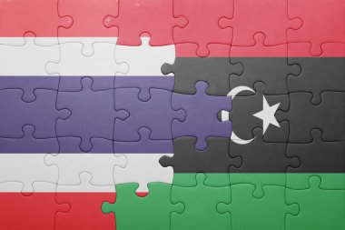 Tayland ve libya ulusal bayrak ile bulmaca
