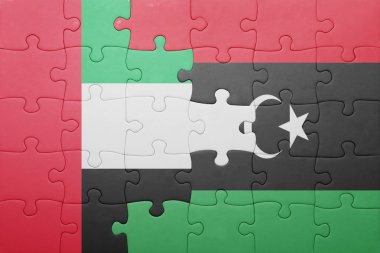 Birleşik Arap Emirlikleri ve libya ulusal bayrak ile bulmaca