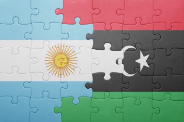 Arjantin ve libya ulusal bayrak ile bulmaca